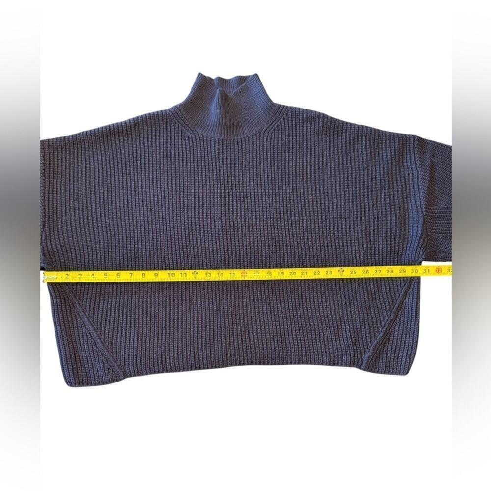 Topshop Sweater Mockneck Navy Blue Womens Size 8-10 Medium - Picture 8 of 11